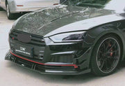 KARBEL CARBON DRY CARBON FIBER FRONT BUMPER CANARDS FOR AUDI S5 & A5 S LINE 2017-2019 B9