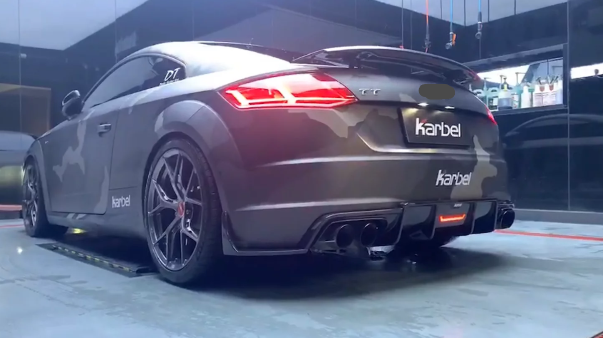 KARBEL CARBON DRY CARBON FIBER REAR DIFFUSER 3 PCS FOR AUDI TTS & TT S-LINE 2015-2019