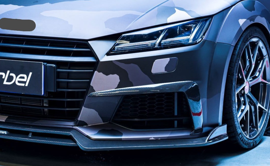KARBEL CARBON DRY CARBON FIBER FRONT BUMPER UPPER VALENCES FOR AUDI TTS & TT S-LINE 2015-2019