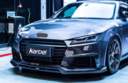 KARBEL CARBON DRY CARBON FIBER FRONT LIP SPLITTER FOR AUDI TTS & TT S-LINE 2015-2019