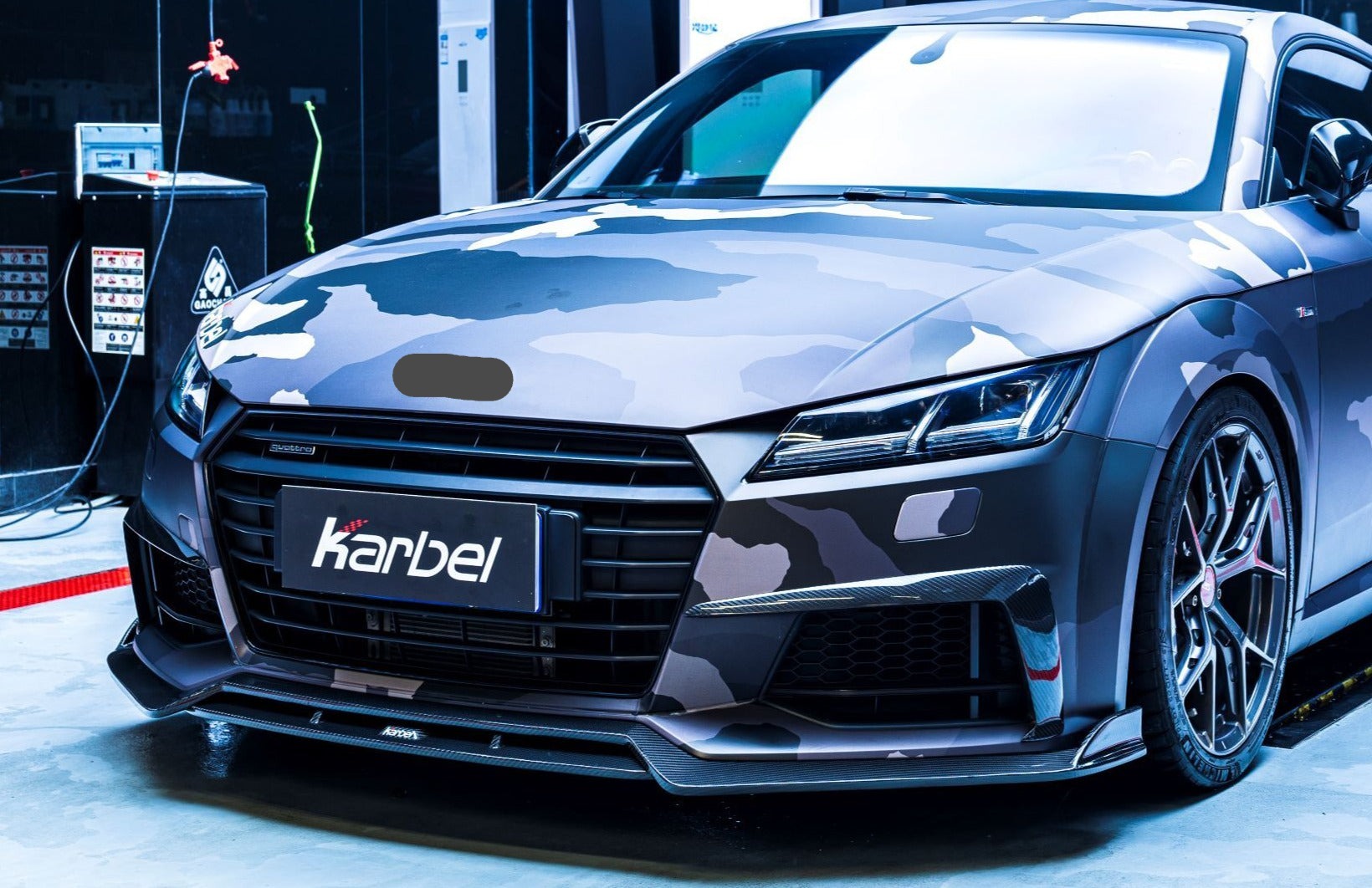 KARBEL CARBON DRY CARBON FIBER FRONT LIP SPLITTER FOR AUDI TTS & TT S-LINE 2015-2019
