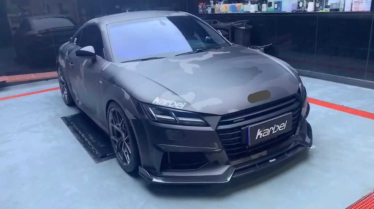 KARBEL CARBON DRY CARBON FIBER FRONT BUMPER UPPER VALENCES FOR AUDI TTS & TT S-LINE 2015-2019