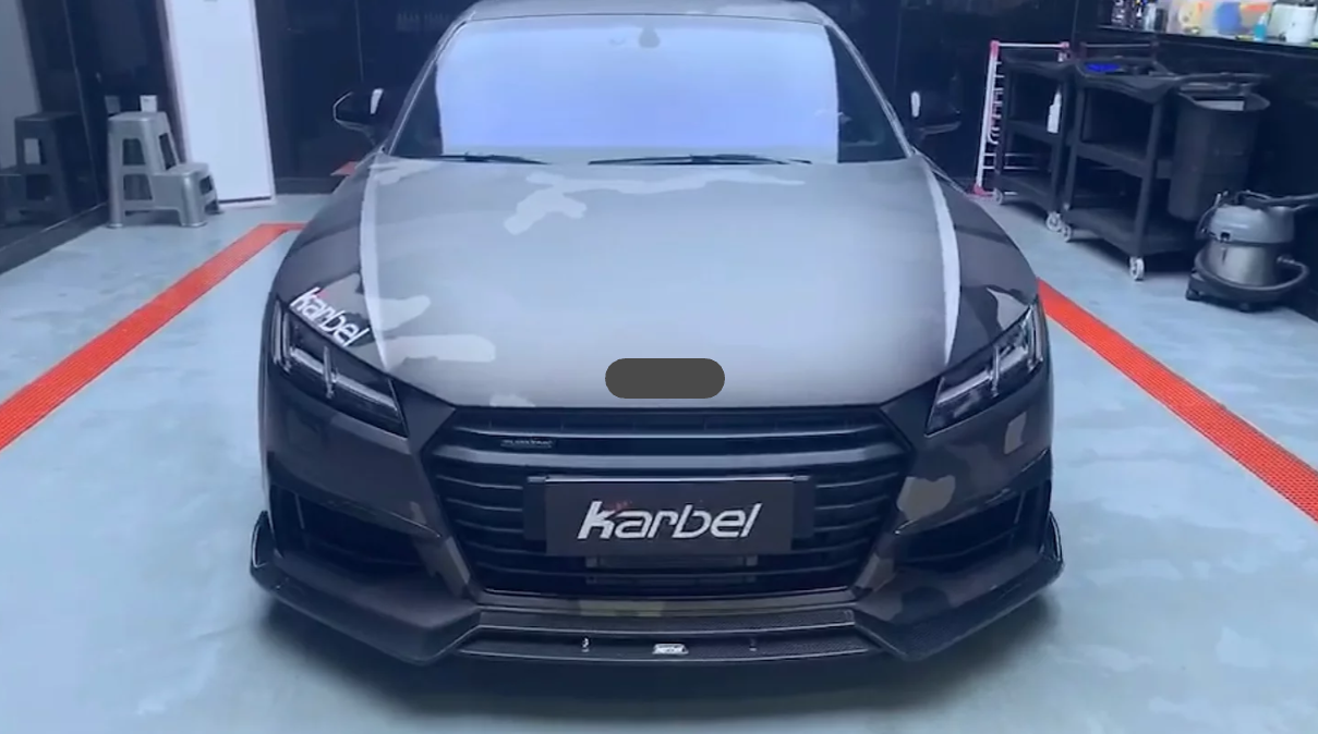 KARBEL CARBON DRY CARBON FIBER FRONT BUMPER UPPER VALENCES FOR AUDI TTS & TT S-LINE 2015-2019