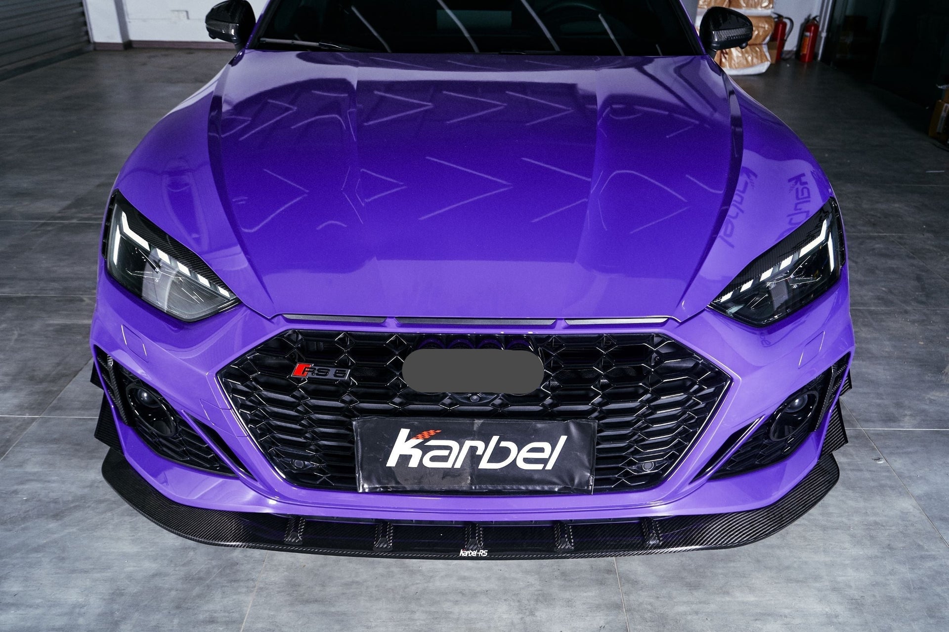 KARBEL CARBON DRY CARBON FIBER FRONT LIP FOR AUDI RS5 B9.5 2020-ON