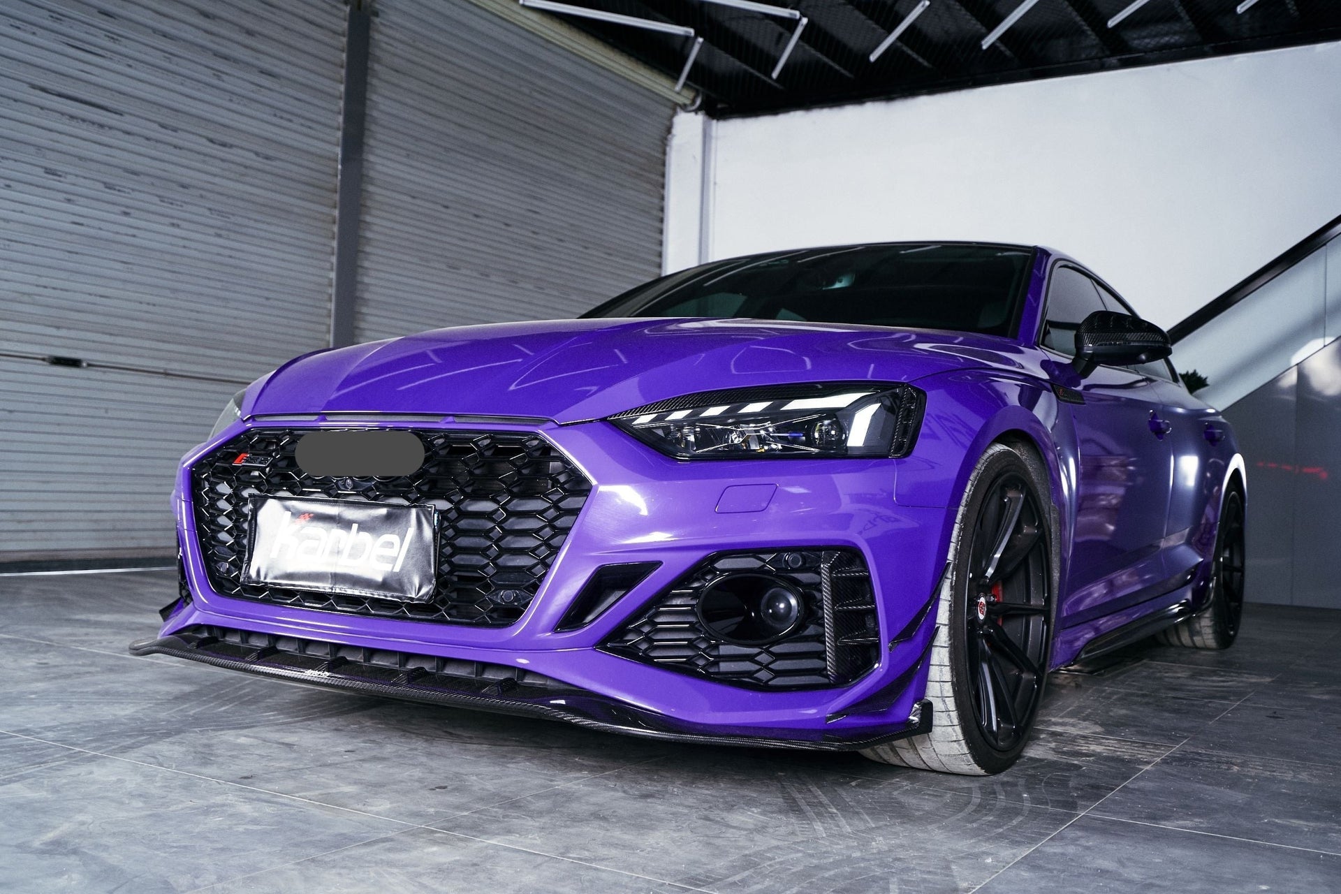 KARBEL CARBON DRY CARBON FIBER FRONT BUMPER CANARDS FOR AUDI RS5 B9.5 2020-ON