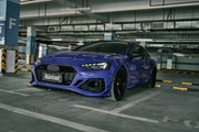 KARBEL CARBON DRY CARBON FIBER FRONT BUMPER CANARDS FOR AUDI RS5 B9.5 2020-ON