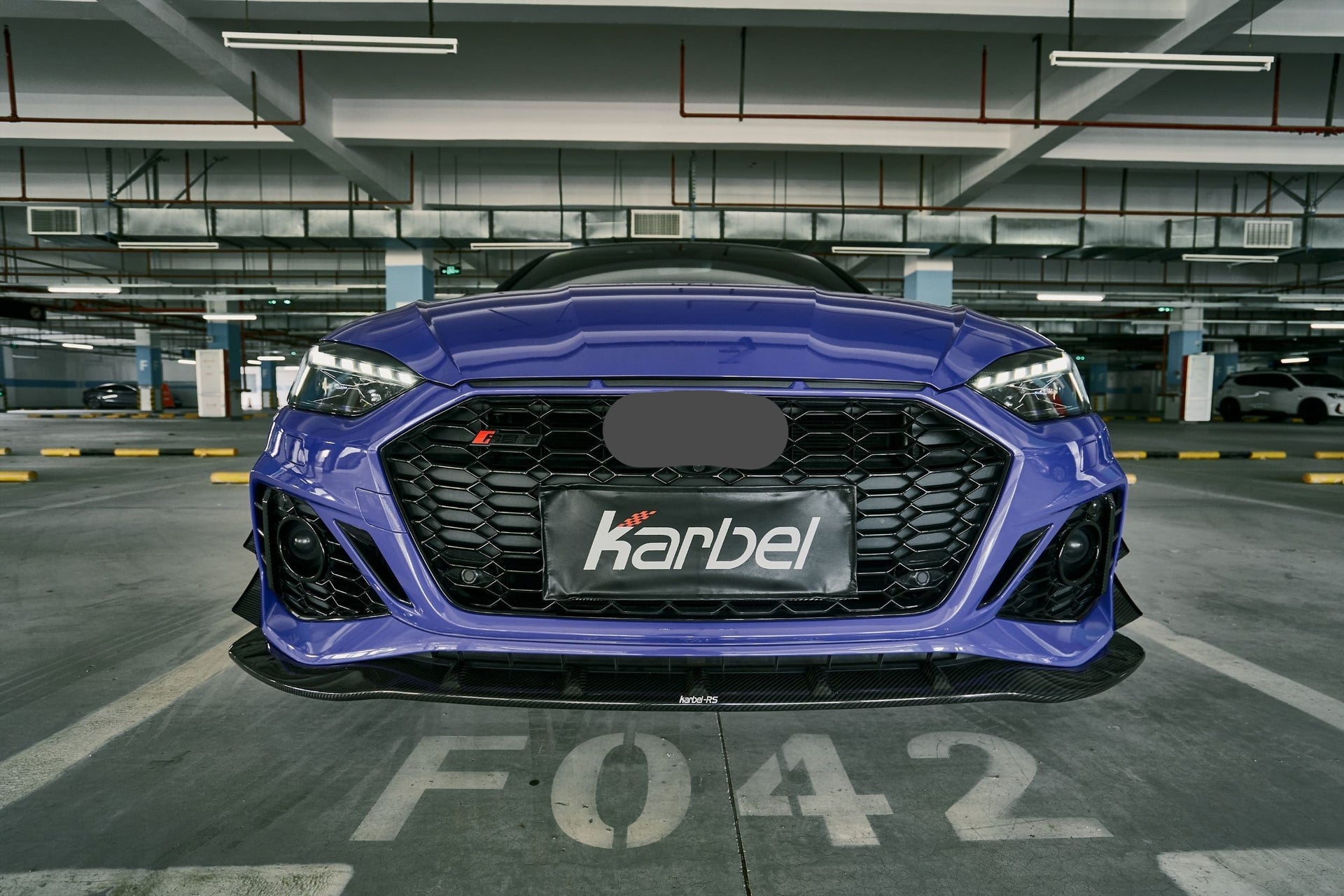 KARBEL CARBON DRY CARBON FIBER FOG LIGHT TRIM OVERLAY FOR AUDI RS5 B9.5 2020-ON