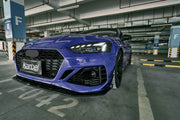 KARBEL CARBON DRY CARBON FIBER FRONT BUMPER CANARDS FOR AUDI RS5 B9.5 2020-ON