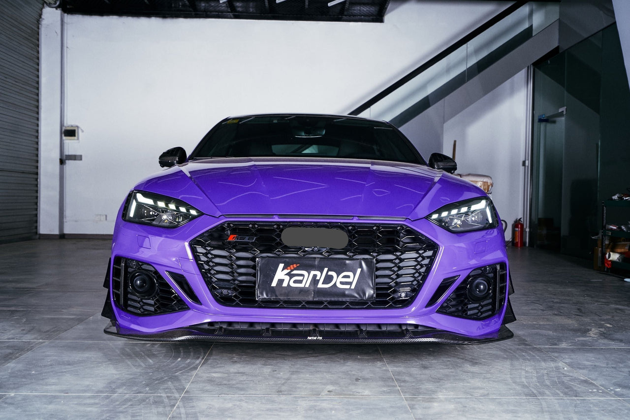 KARBEL CARBON DRY CARBON FIBER FRONT LIP FOR AUDI RS5 B9.5 2020-ON