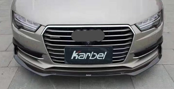KARBEL CARBON DRY CARBON FIBER FRONT LIP SPLITTER FOR AUDI S7 & A7 S LINE 2016-2018 C7.5