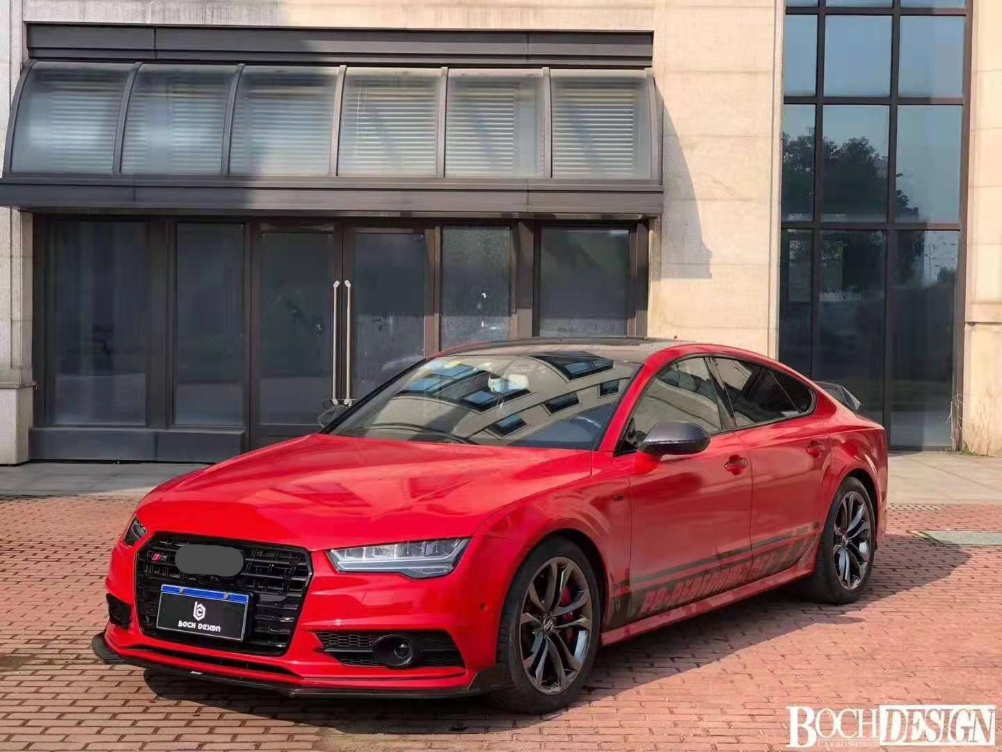 KARBEL CARBON DRY CARBON FIBER FRONT LIP SPLITTER FOR AUDI S7 & A7 S LINE 2016-2018 C7.5