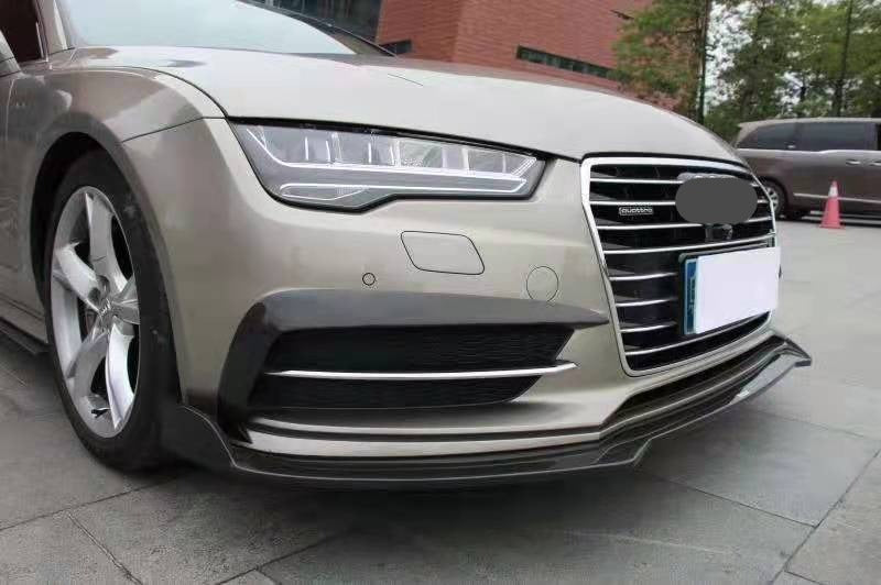 KARBEL CARBON DRY CARBON FIBER FRONT LIP SPLITTER FOR AUDI S7 & A7 S LINE 2016-2018 C7.5