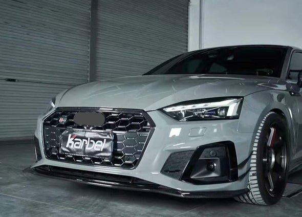 KARBEL CARBON DRY CARBON FIBER FRONT LIP VER.1 FOR AUDI S5 & A5 S LINE 2020-ON B9.5