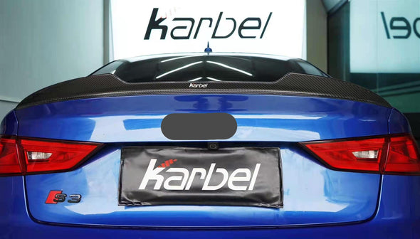 KARBEL CARBON DRY CARBON FIBER REAR SPOILER VER.2 FOR AUDI RS3 2014-2020 A3 & A3 S LINE & S3 2014-2020 SEDAN