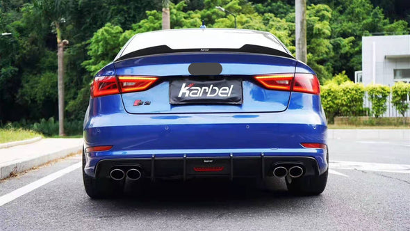 KARBEL CARBON DRY CARBON FIBER REAR SPOILER VER.2 FOR AUDI RS3 2014-2020 A3 & A3 S LINE & S3 2014-2020 SEDAN