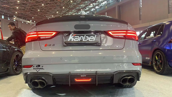 KARBEL CARBON DRY CARBON FIBER REAR SPOILER VER.1 FOR AUDI RS3 2014-2020 A3 & A3 S LINE & S3 2014-2020 SEDAN