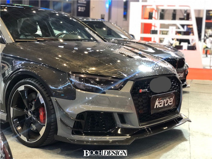 KARBEL CARBON DRY CARBON FIBER FRONT LIP FOR AUDI RS3 2018-2020 B9