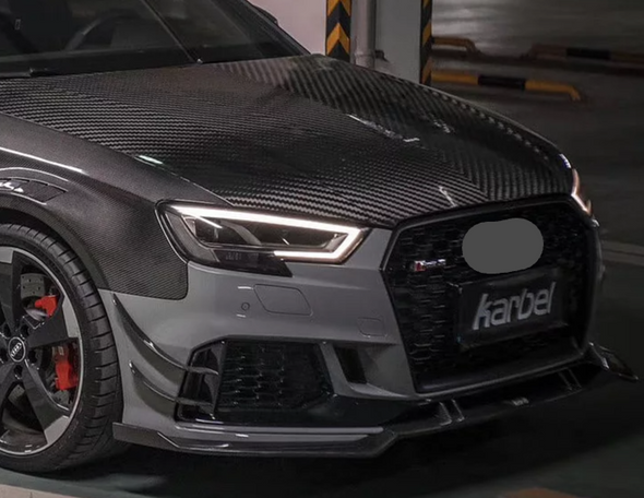 KARBEL CARBON DRY CARBON FIBER FRONT LIP FOR AUDI RS3 2018-2020 B9