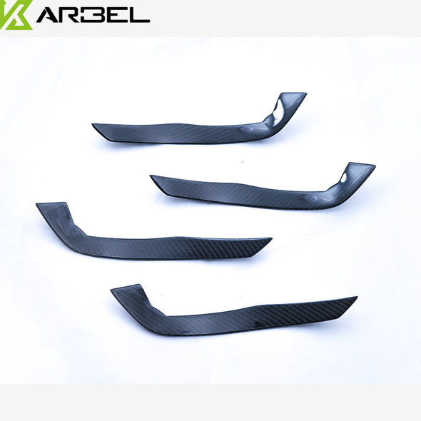 KARBEL CARBON DRY CARBON FIBER FRONT BUMPER CANARDS FOR AUDI RS3 2018-2020