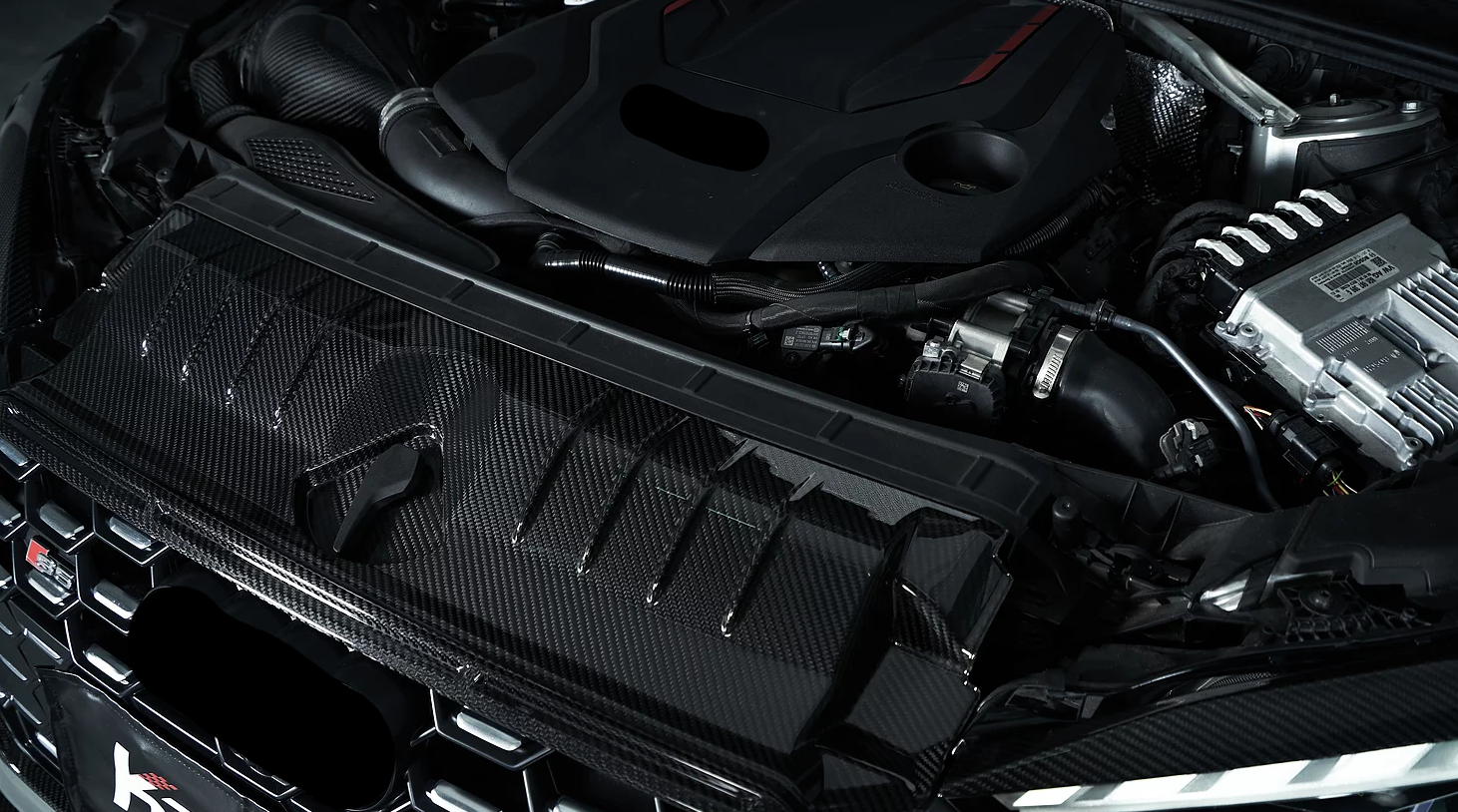 KARBEL CARBON DRY CARBON FIBER RADIATOR COOLING PLATE FOR AUDI S5 & A5 ...