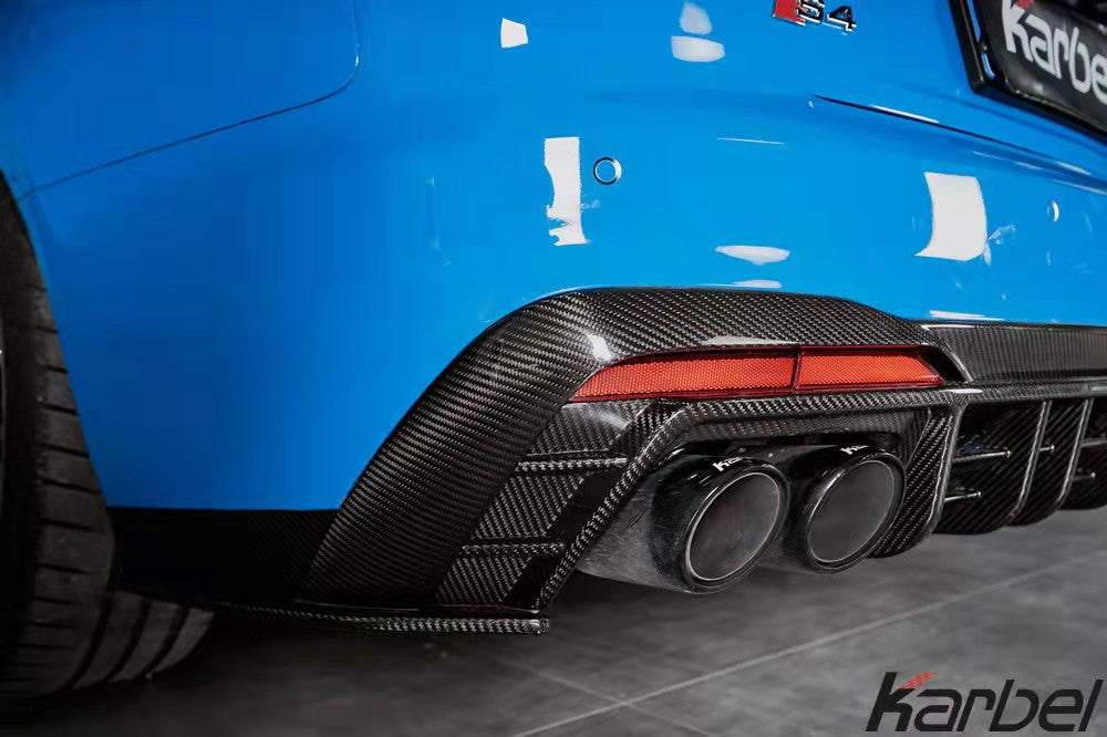 KARBEL CARBON DRY CARBON FIBER REAR DIFFUSER VER.2 FOR AUDI S4 2020-ON B9.5