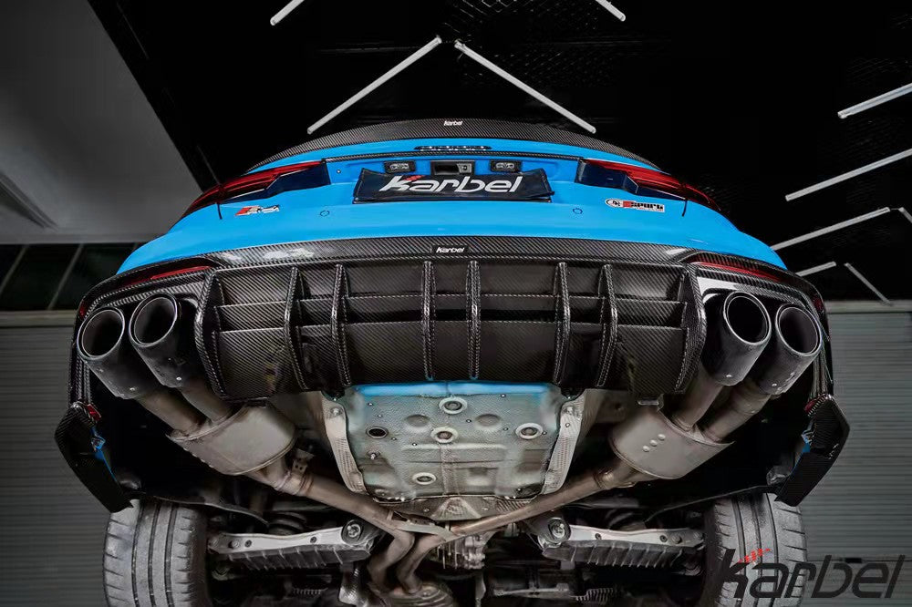 KARBEL CARBON DRY CARBON FIBER REAR DIFFUSER VER.2 FOR AUDI S4 2020-ON B9.5