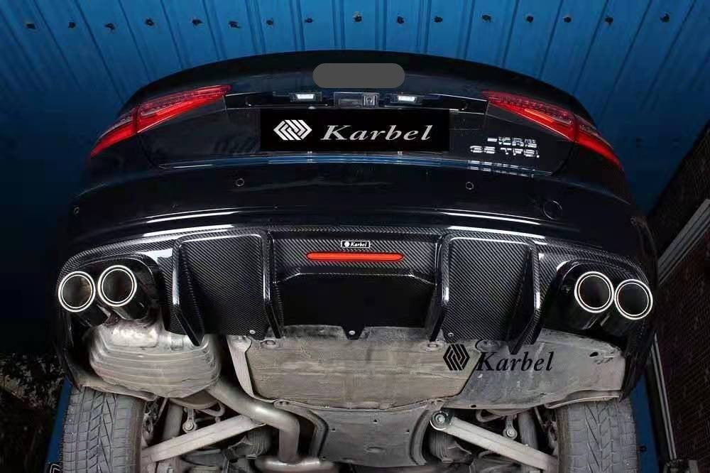 KARBEL CARBON DRY CARBON FIBER REAR DIFFUSER FOR AUDI A4 2013-2016 B8.5