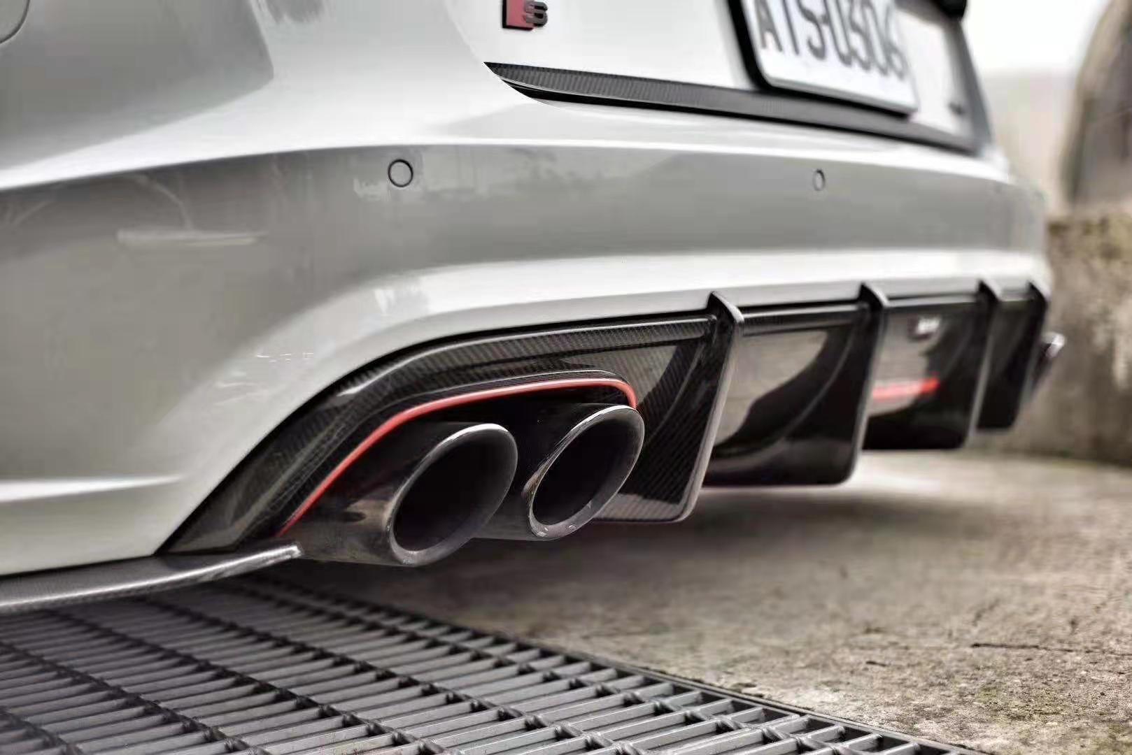 KARBEL CARBON DRY CARBON FIBER REAR DIFFUSER FOR AUDI S6 & A6 S-LINE & A6 AVANT 2016-2018 C7.5