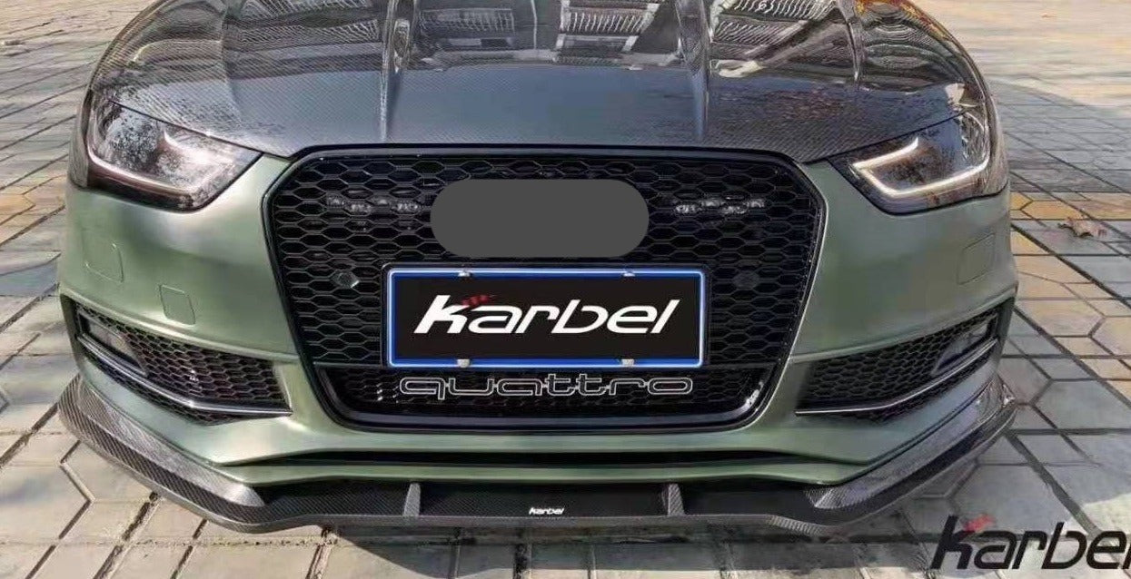 KARBEL CARBON DRY CARBON FIBER FRONT LIP FOR AUDI S4 & A4 S LINE 2013-2016 B8.5