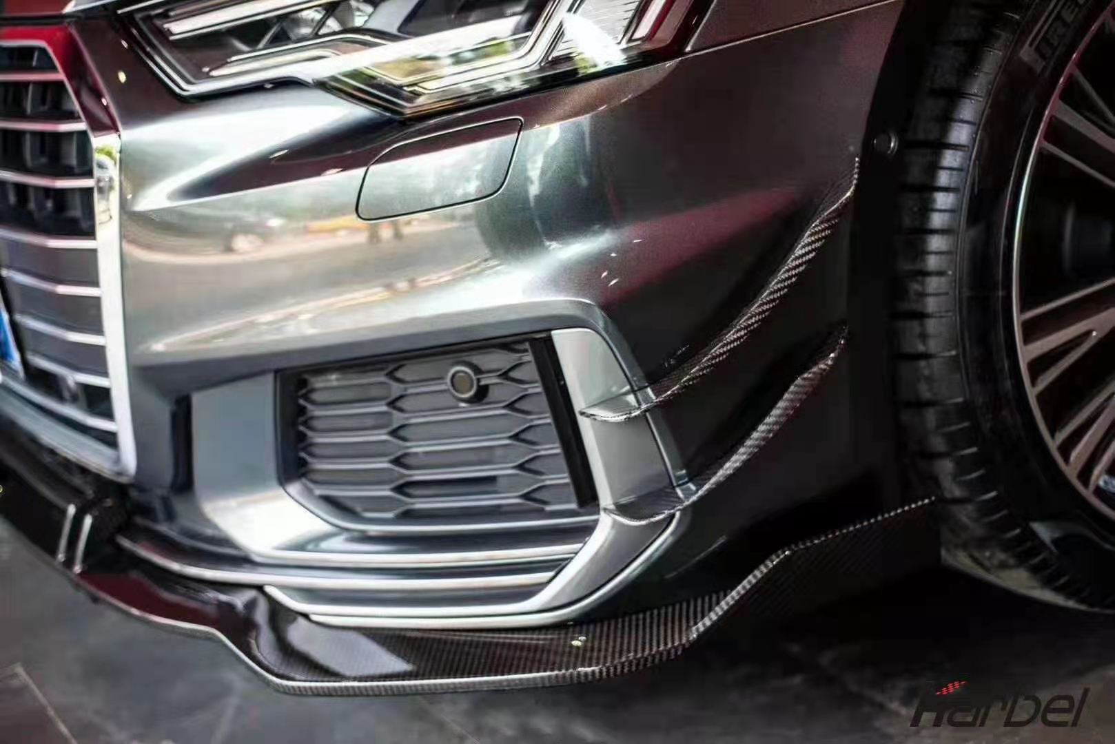 KARBEL CARBON DRY CARBON FIBER FRONT LIP FOR AUDI S6 & A6 S-LINE & A6 AVANT 2019-ON C8