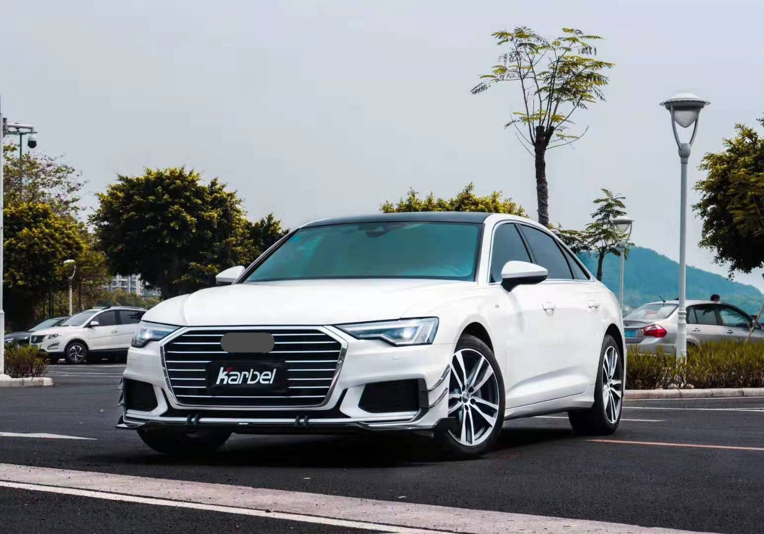 KARBEL CARBON DRY CARBON FIBER FRONT LIP FOR AUDI S6 & A6 S-LINE & A6 AVANT 2019-ON C8