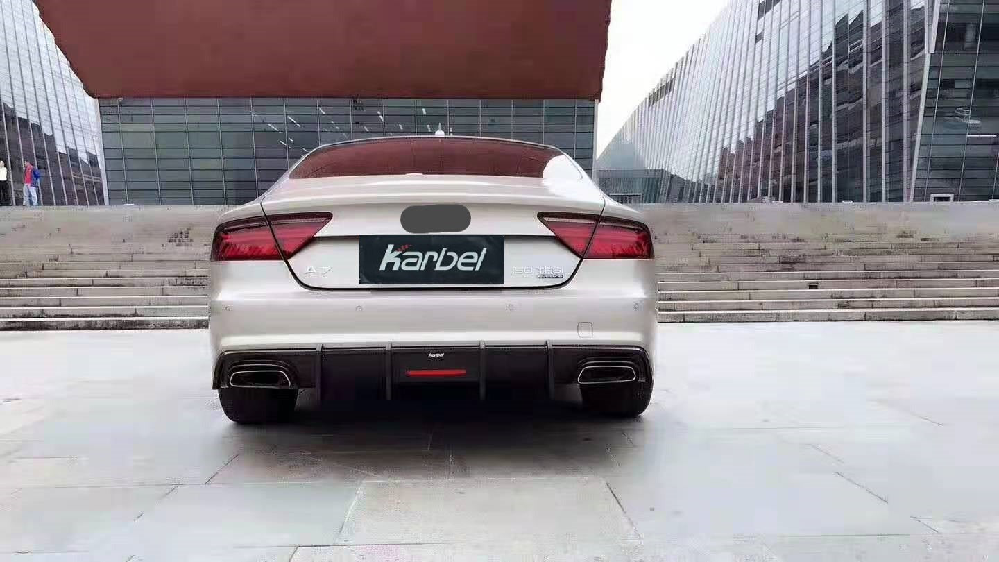 KARBEL CARBON DRY CARBON FIBER REAR DIFFUSER FOR AUDI S7 & A7 S LINE 2016-2018 C7.5