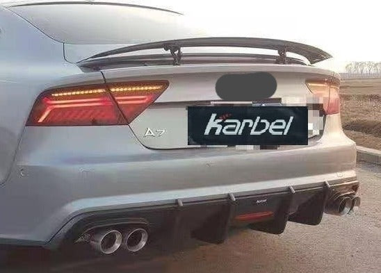 KARBEL CARBON DRY CARBON FIBER REAR DIFFUSER FOR AUDI S7 & A7 S LINE 2016-2018 C7.5