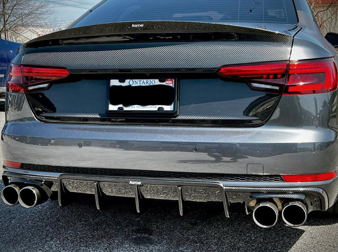 KARBEL CARBON DRY CARBON FIBER REAR TRUNK LID FOR AUDI S4 & A4 2017-ON B9 B9.5
