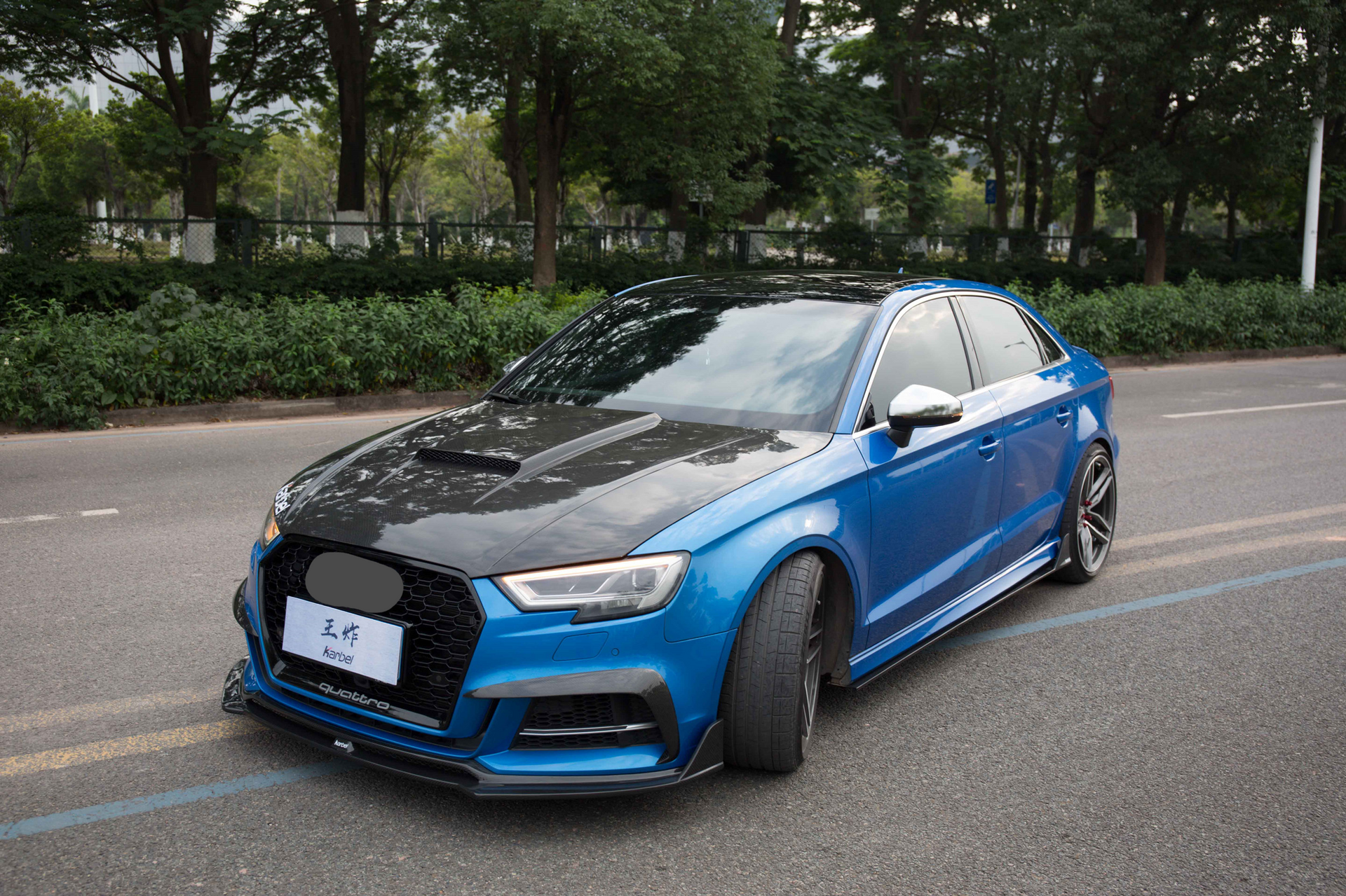 KARBEL CARBON DRY CARBON FIBER SIDE SKIRTS FOR AUDI A3 & A3 SLINE & S3 2014-2020