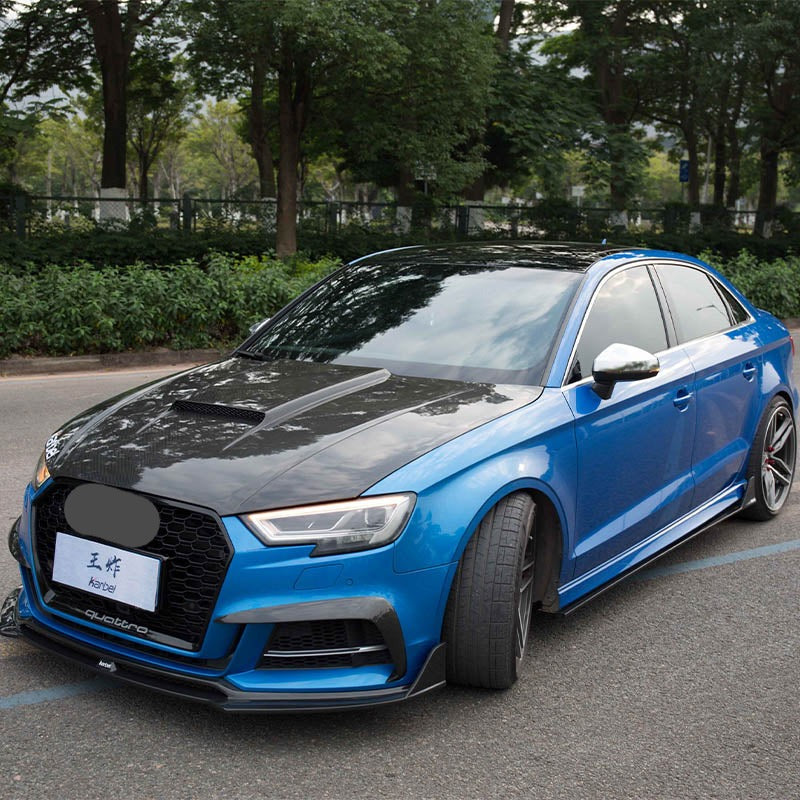 KARBEL CARBON DRY CARBON FIBER SIDE SKIRTS FOR AUDI A3 & A3 SLINE & S3 2014-2020