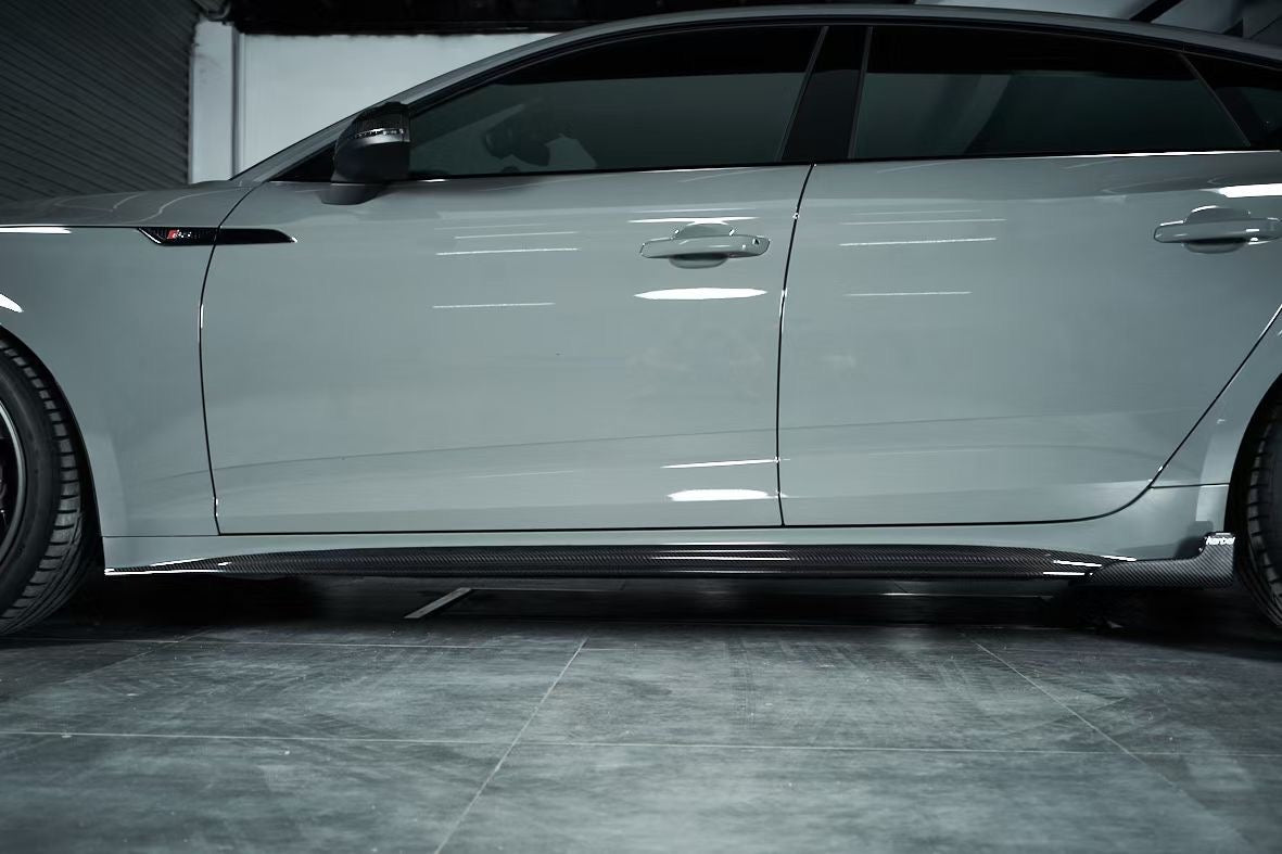 KARBEL CARBON DRY CARBON FIBER SIDE SKIRTS FOR AUDI S5 & A5 & A5 S LINE 2020-ON B9.5 4 DOOR SEDAN & 2 DOOR COUPE