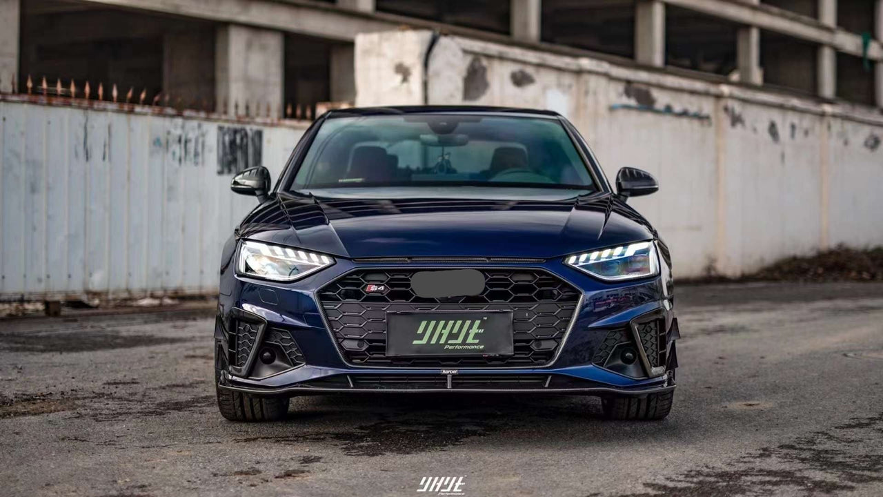KARBEL CARBON DRY CARBON FIBER FRONT LIP VER.2 FOR AUDI S4 & A4 S LINE 2020-ON B9.5