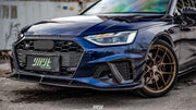 KARBEL CARBON DRY CARBON FIBER FRONT LIP VER.2 FOR AUDI S4 & A4 S LINE 2020-ON B9.5