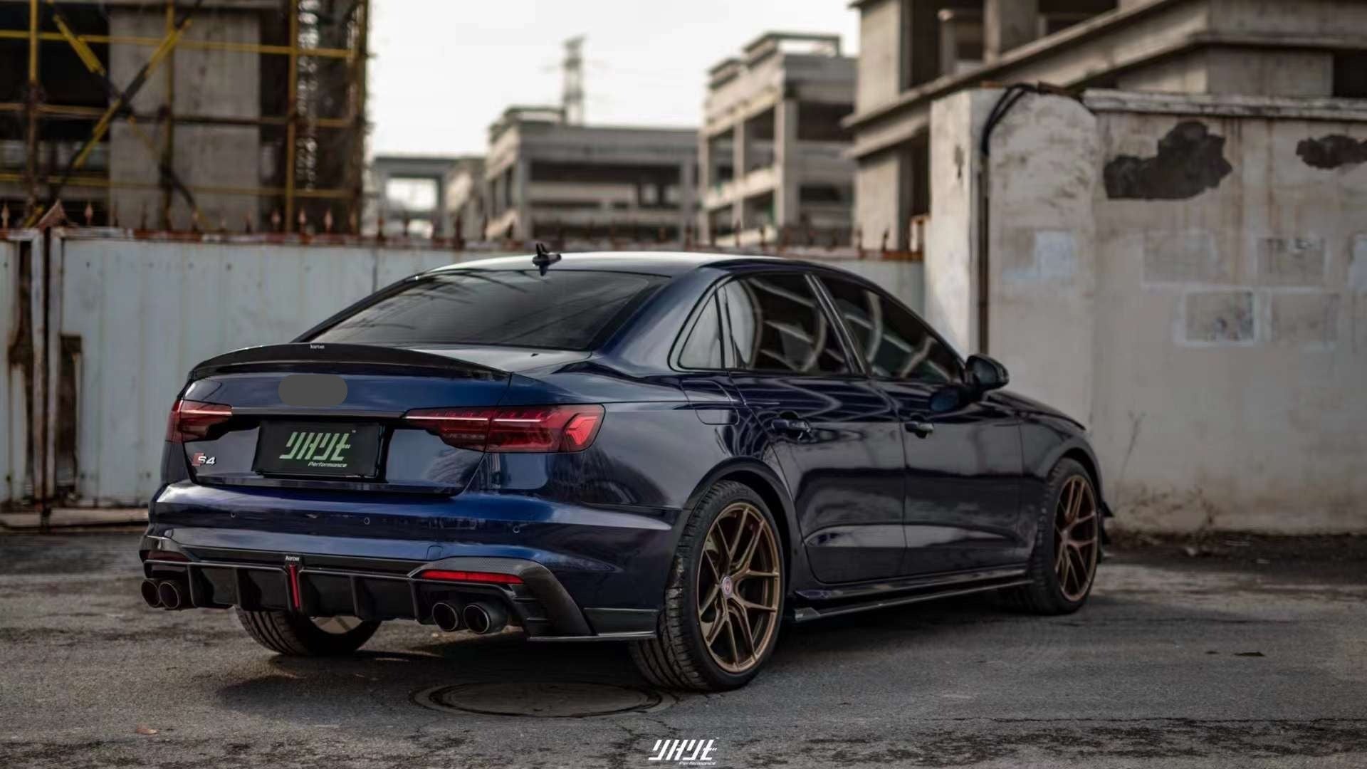 KARBEL CARBON DRY CARBON FIBER REAR DIFFUSER VER.1 WITH BRAKE LIGHT FOR AUDI S4 2020-ON B9.5