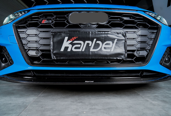 KARBEL CARBON DRY CARBON FIBER FRONT LIP VER.1 FOR AUDI S4 & A4 S LINE 2020-ON B9.5