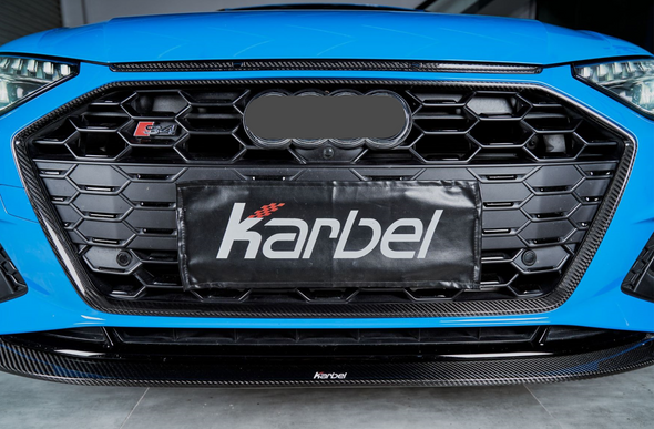 KARBEL CARBON DRY CARBON FIBER FRONT LIP VER.1 FOR AUDI S4 & A4 S LINE 2020-ON B9.5