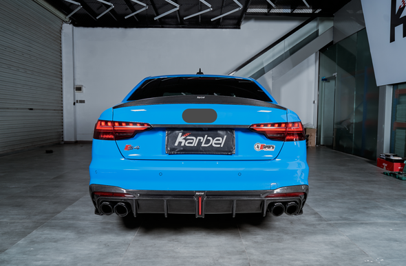 KARBEL CARBON DRY CARBON FIBER REAR DIFFUSER VER.1 WITH BRAKE LIGHT FOR AUDI S4 2020-ON B9.5