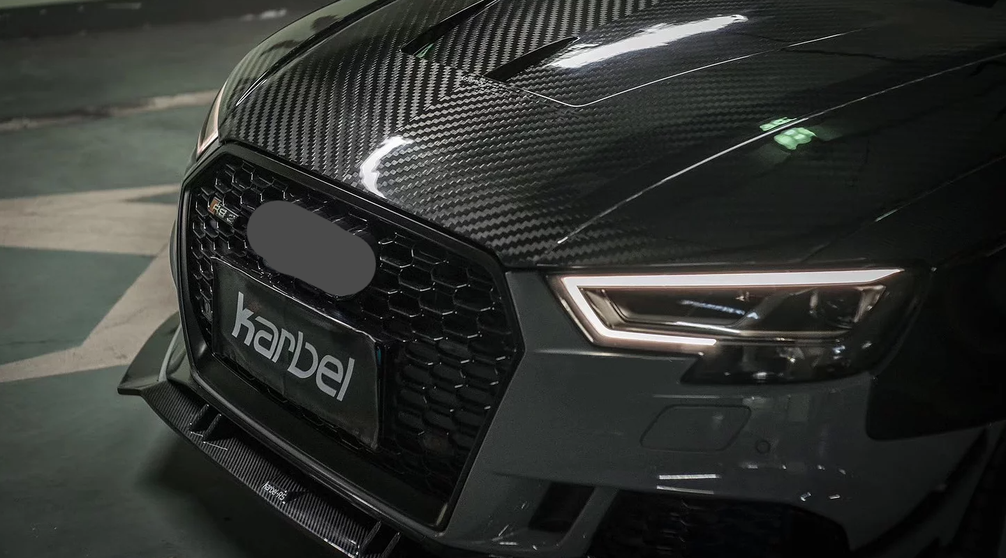 KARBEL CARBON DRY CARBON FIBER DOUBLE-SIDED HOOD BONNET VER.2 FOR AUDI A3 & A3 S LINE & S3 & RS3 2014-2020