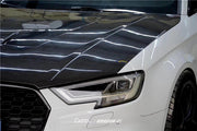 KARBEL CARBON DRY CARBON FIBER DOUBLE-SIDED HOOD BONNET VER.2 FOR AUDI A3 & A3 S LINE & S3 & RS3 2014-2020