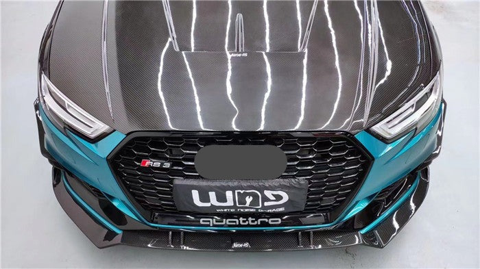 KARBEL CARBON DRY CARBON FIBER DOUBLE-SIDED HOOD BONNET VER.2 FOR AUDI A3 & A3 S LINE & S3 & RS3 2014-2020