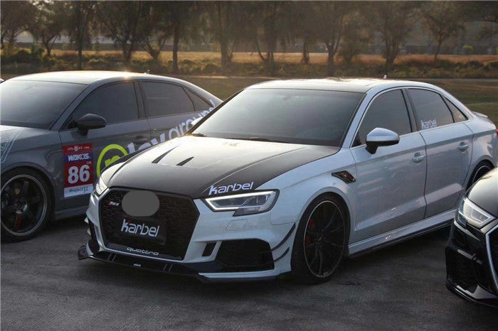 KARBEL CARBON DRY CARBON FIBER DOUBLE-SIDED HOOD BONNET VER.2 FOR AUDI A3 & A3 S LINE & S3 & RS3 2014-2020