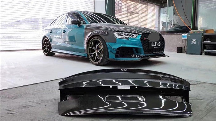 KARBEL CARBON DRY CARBON FIBER DUCKTAIL REAR TRUNK LID FOR AUDI A3 & A3 S LINE & S3 & RS3 2014-2020 SEDAN