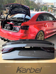 KARBEL CARBON DRY CARBON FIBER DUCKTAIL REAR TRUNK LID FOR AUDI A3 & A3 S LINE & S3 & RS3 2014-2020 SEDAN
