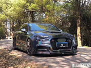 KARBEL CARBON DRY CARBON FIBER FRONT BUMPER UPPER VALENCES FOR AUDI A3 S LINE & S3 2017-2020 SEDAN